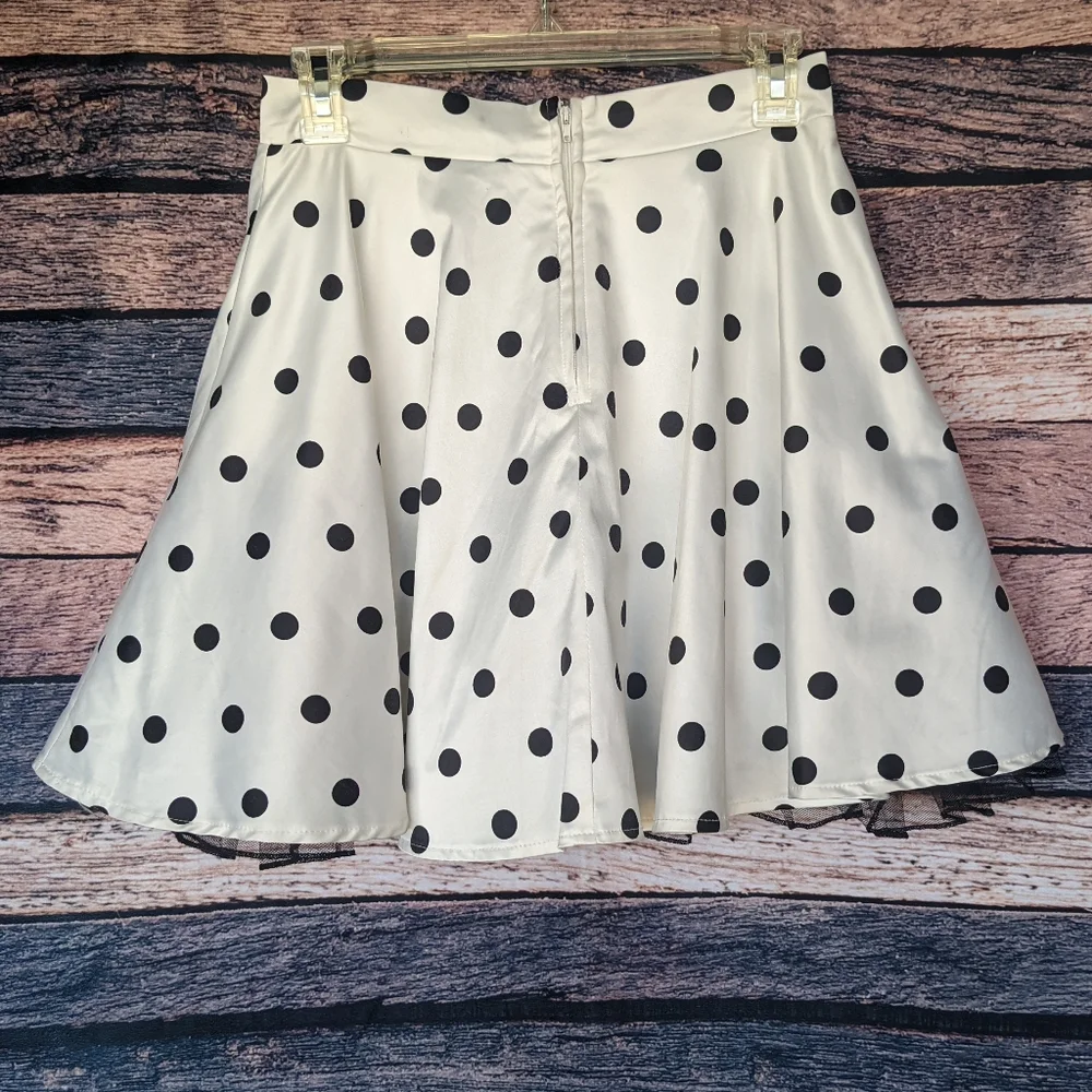 Polka Dot Satin Skirt